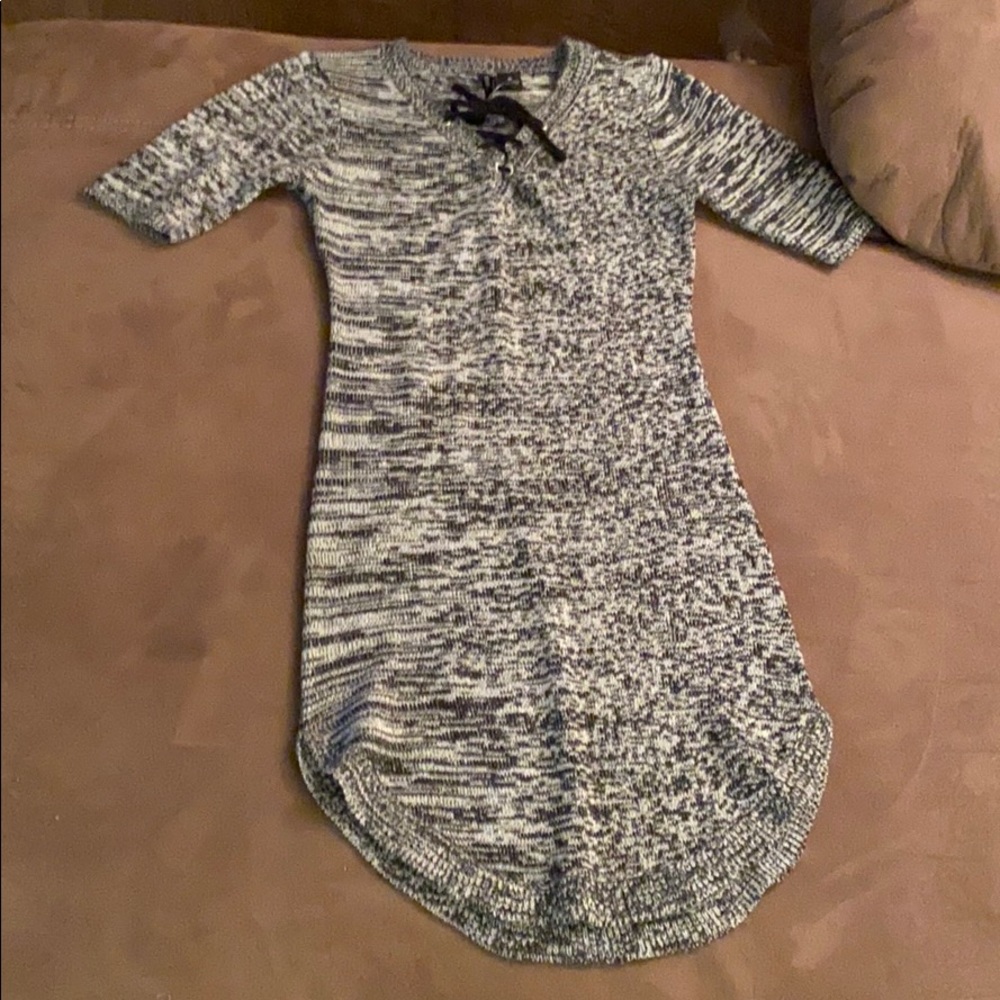black and white  sweater dress